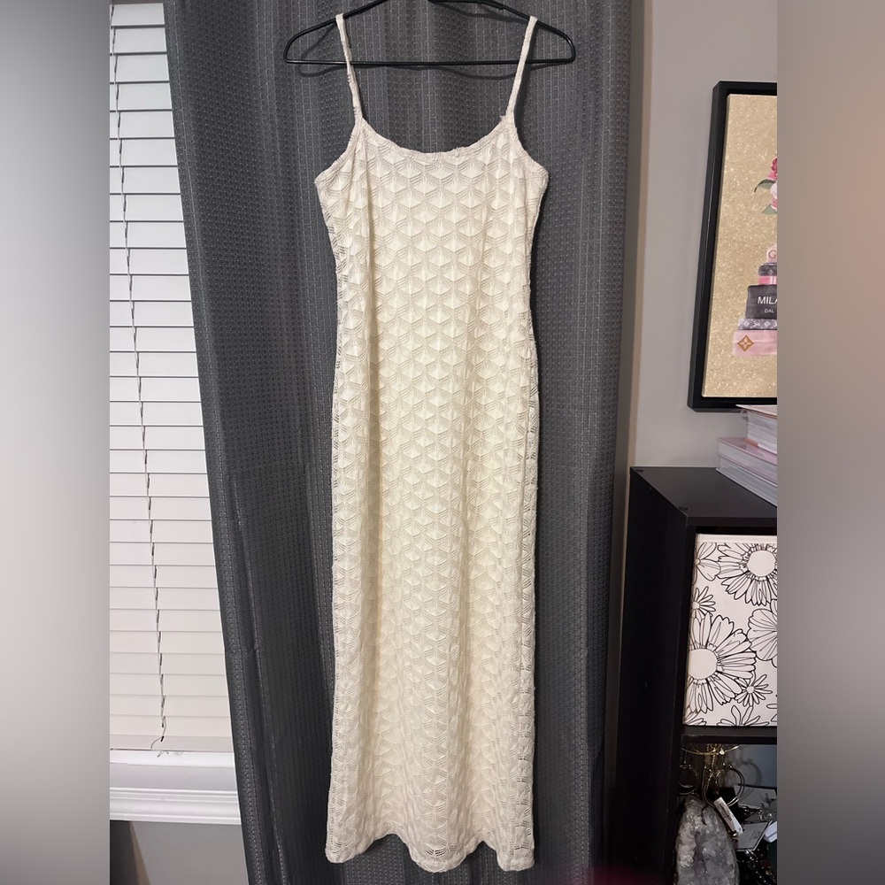 Jessica Simpson Crochet Knit Maxi Slip Dress Size L - Picture 2 of 4
